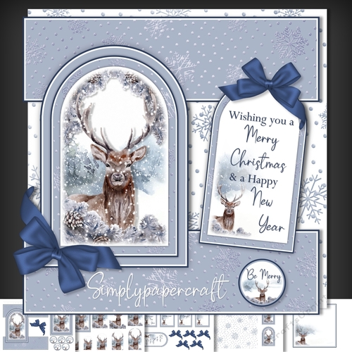 Stag Deer Tent Fold Window Card Front Mini Kit