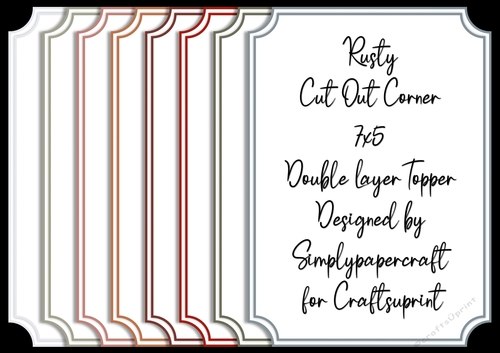Rusty Cut Out Corner 7x5 Double Layer Topper PNG