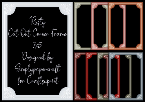 Rusty Cut Out Corner 7x5 Frame PNG