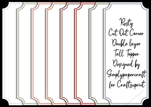 Rusty Cut Out Corner Double Layer Tall Topper PNG