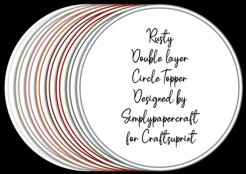 Rusty Double Layer Circle Topper 6x6 PNG