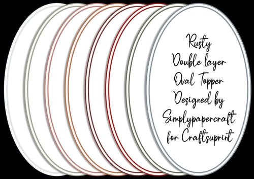 Rusty Double Layer Oval Topper PNG