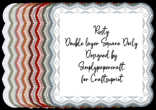 Rusty Double Layer Square Doily PNG