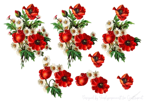 Vintage Poppy and Daisy Step by Step 