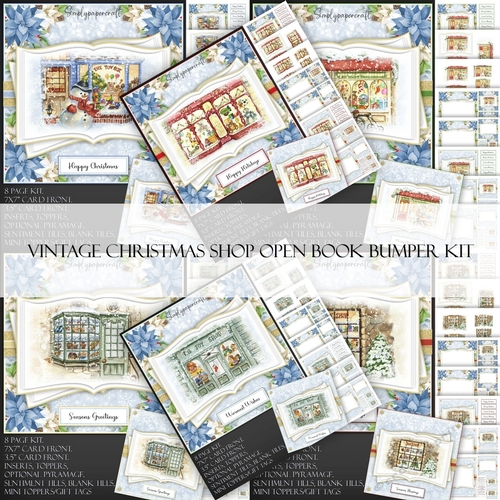 Vintage Christmas Shop Open Book Bumper Kit