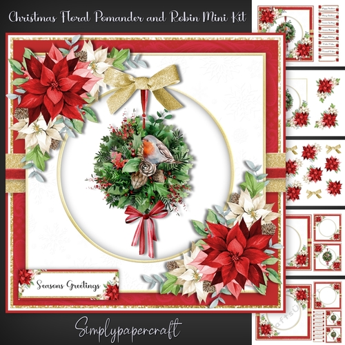 Christmas Floral Pomander with Robin Mini Kit