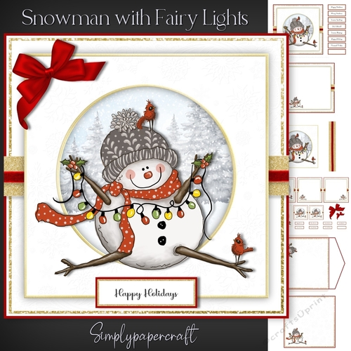 Snowman with Fairy Lights