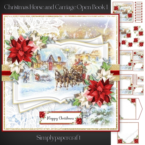 Christmas Horse and Carriage Open Book 1