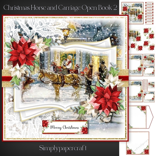 Christmas Horse and Carriage Open Book 2