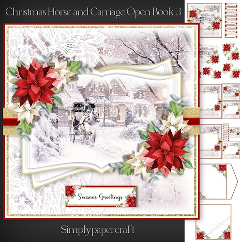 Christmas Horse and Carriage Open Book 3