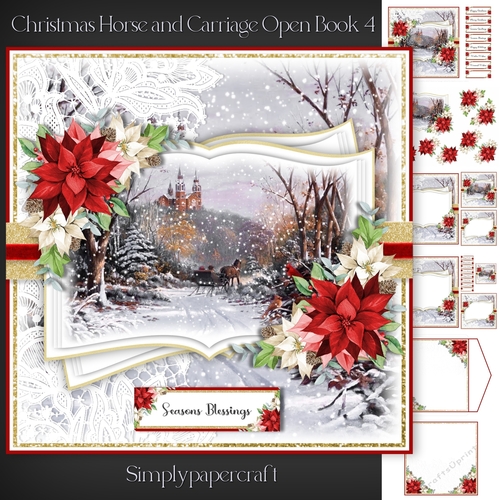 Christmas Horse and Carriage Open Book 4