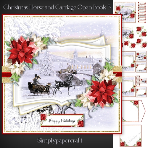 Christmas Horse and Carriage Open Book 5