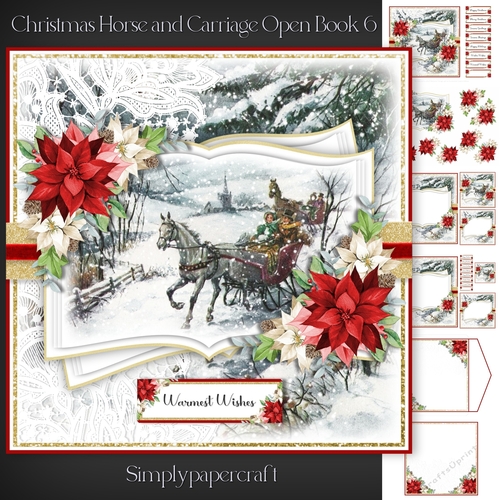 Christmas Horse and Carriage Open Book 6