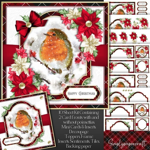 Tartan Christmas Robin Mini Kit 1