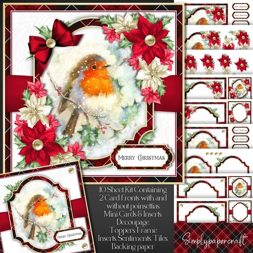 Tartan Christmas Robin Mini Kit 2