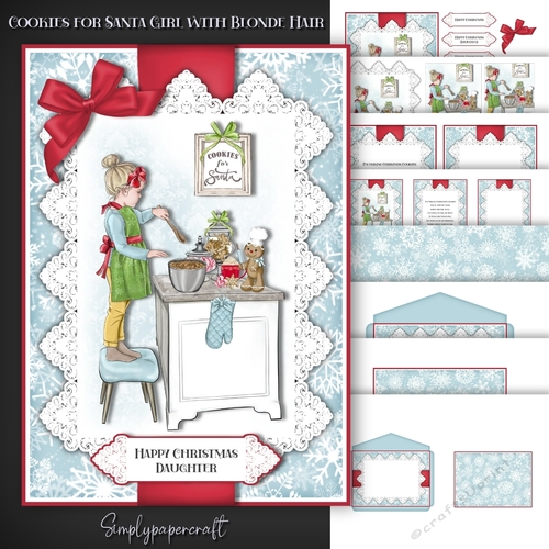 Cookies for Santa Girl with Blonde Hair Mini Kit