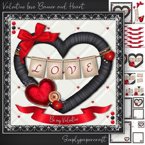 Valentine Love Banner and Heart Mini Kit 