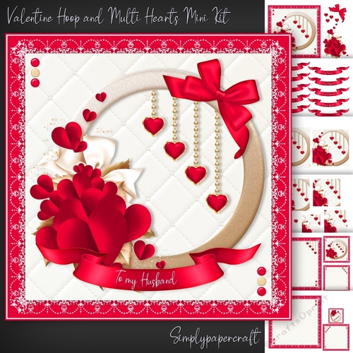 Valentine Hoop and Multi Hearts Mini Kit