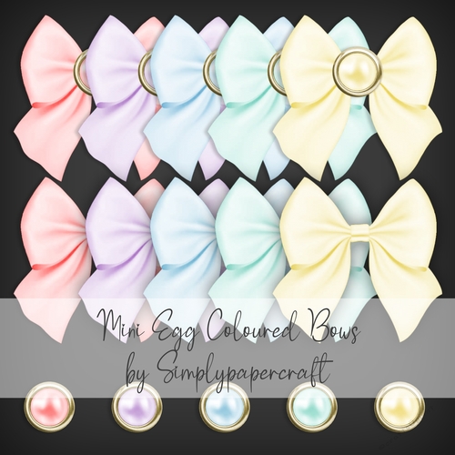 Mini Egg Coloured Bows and Brads