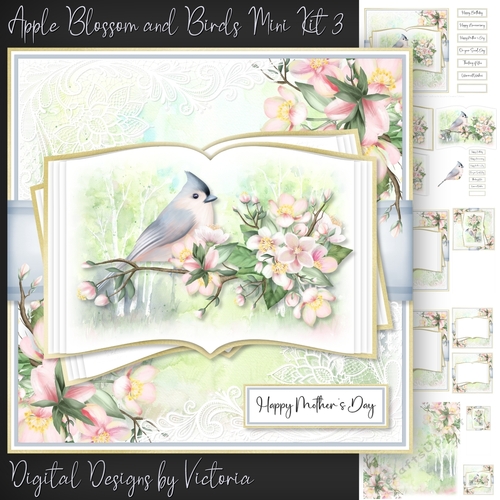 Apple Blossom and Birds Mini Kit 3