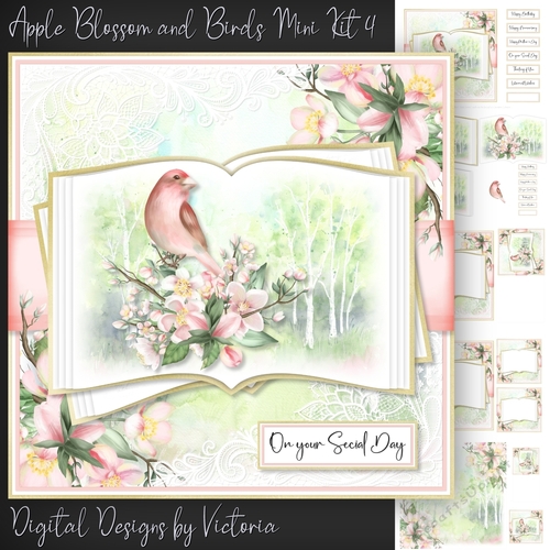Apple Blossom and Birds Mini Kit 4