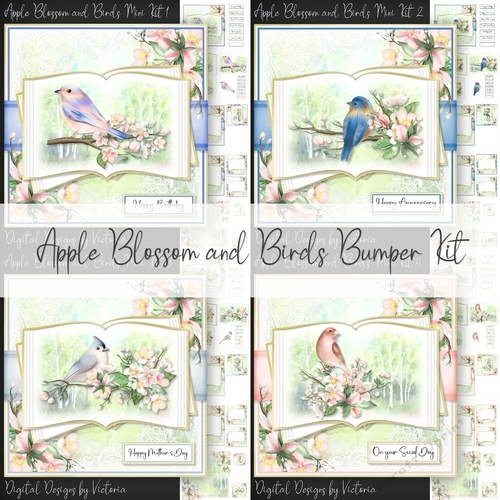 Apple Blossom and Birds Bumper Kit