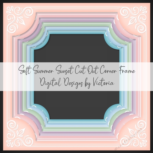 Soft Summer Sunset Cut Out Corner Square Frame