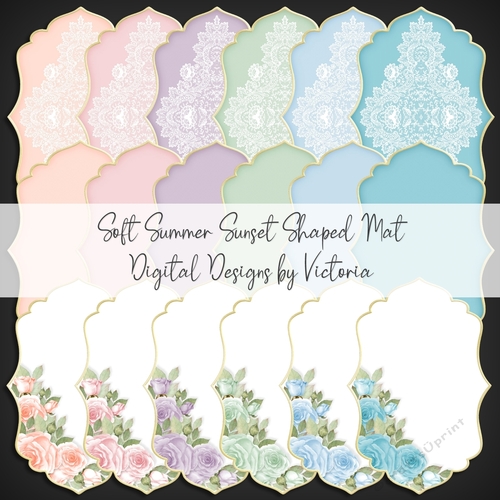 Soft Summer Sunset Shaped Mat