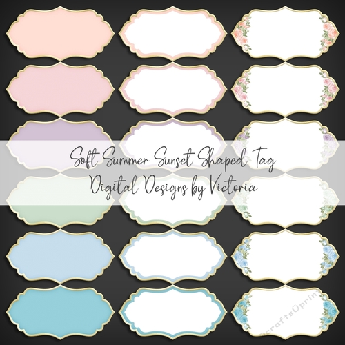 Soft Summer Sunset Shaped Tag