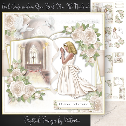 Girl Confirmation Open Book Mini Kit Neutral