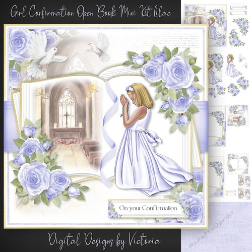 Girl Confirmation Open Book Mini Kit Lilac