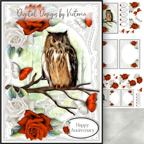 Lace and Roses Brown Owl Mini Kit