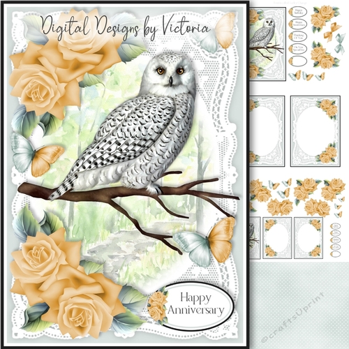 Lace and Roses Snowy Owl Mini Kit