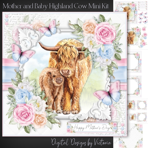 Mother and Baby Highland Cow Mini Kit
