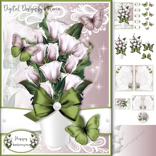 Beautiful Vase of Flowers 7x5 Mini Kit 3
