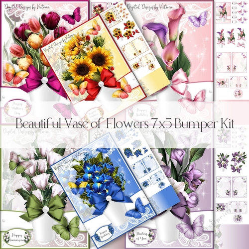 Beautiful Vase of Flowers 7x5 Bumper Kit