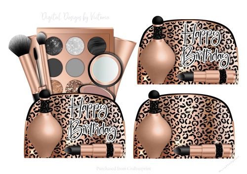 Makeup Bag Black and Rose Gold