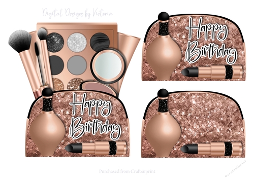 Makeup Bag Rose Gold and Black