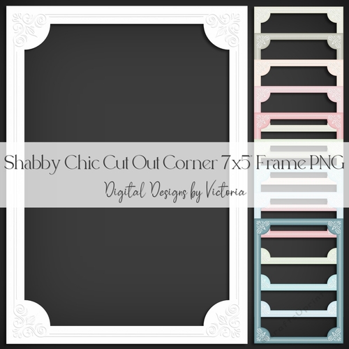 Shabby Chic Cut Out Corner 7x5 Frame PNG