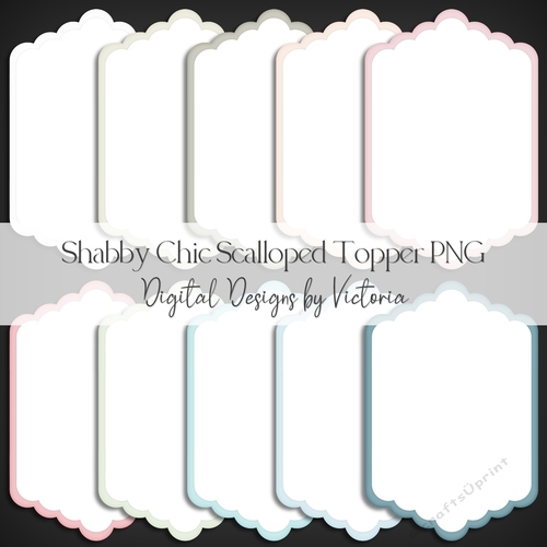 Shabby Chic Scalloped Topper PNG