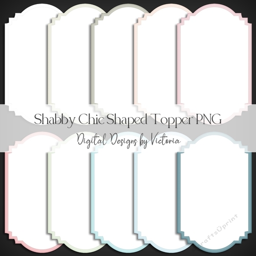 Shabby Chic Shaped Topper PNG