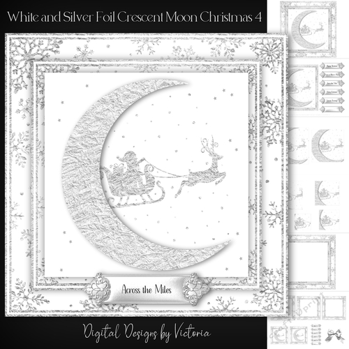 White and Silver Foil Crescent Moon Christmas 4