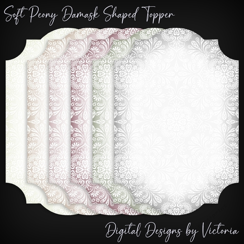 Soft Peony Damask Shaped Topper