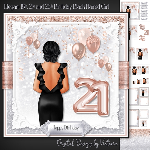 Elegant 18th, 21st and 25th Birthday Black Haired Girl