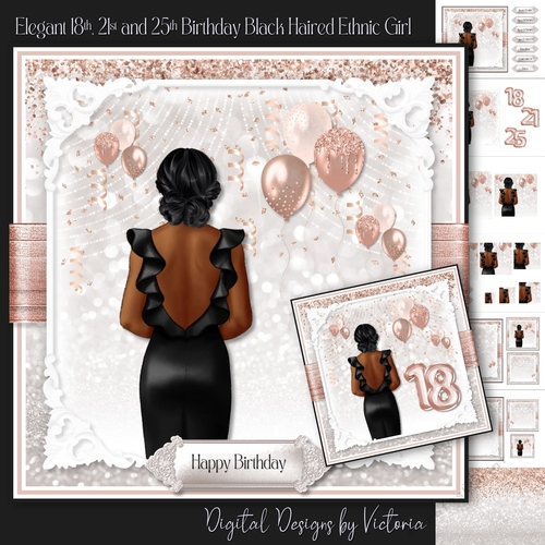 Elegant 18th, 21st and 25th Birthday Black Haired Ethnic Girl