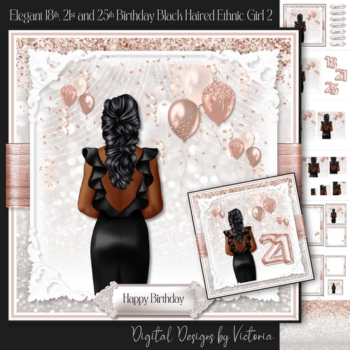 Elegant 18th, 21st and 25th Birthday Black Haired Ethnic Girl 2