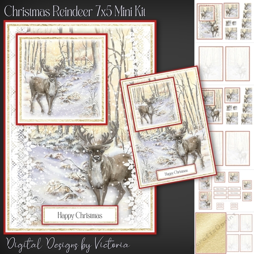 Christmas Reindeer 7x5 Mini Kit