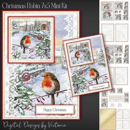 Christmas Robin 7x5 Mini Kit