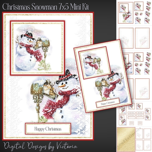 Christmas Snowman 7x5 Mini Kit