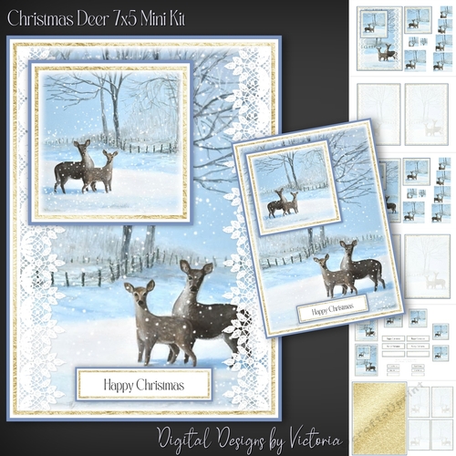 Christmas Deer 7x5 Mini Kit